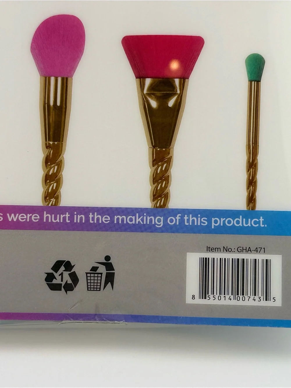 Lindo Golden Unicorn Brushes Premium Makeup Brush Set of 4. New in Box